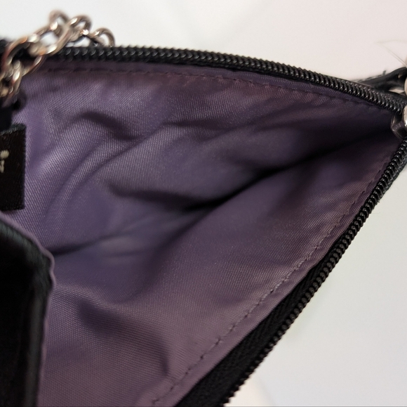 NWT Coach POPPY Black Blue Card Holder Coin Pouch With Keychain - Picture 5 of 7